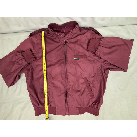 Vintage Members Only Burgandy Bomber Jacket Mens Large Full Zip - Picture 6 of 15